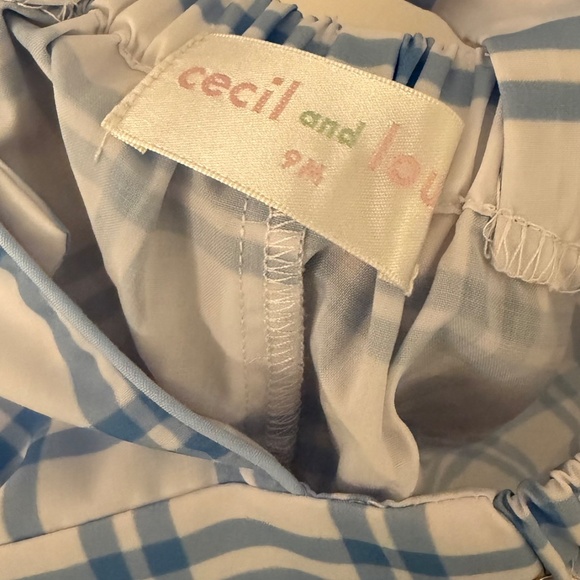 Cecil & Lou Blue Plaid Jon Jon, NWT, 9M - Picture 3 of 3